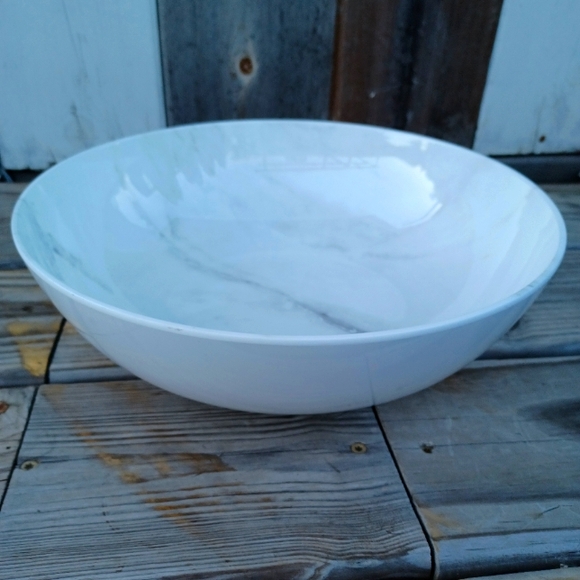 NWT BH&G 2-Melamine White Marble  Mixing /Serving  Bowls 12 in. - Picture 3 of 9